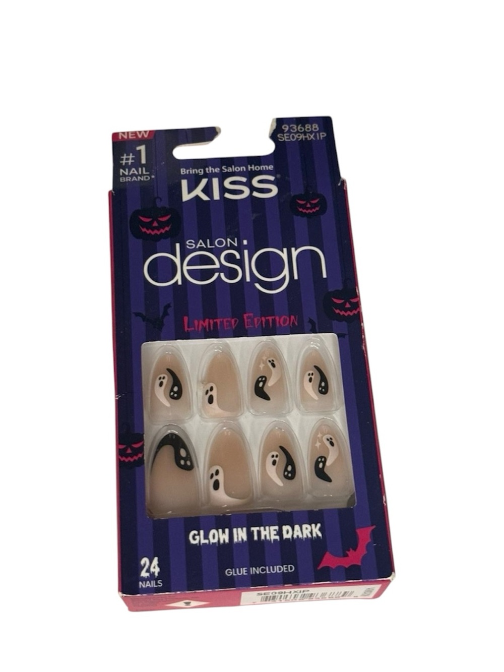 Kiss Halloween Ghost Glow-in-the-Dark Press-on Nails